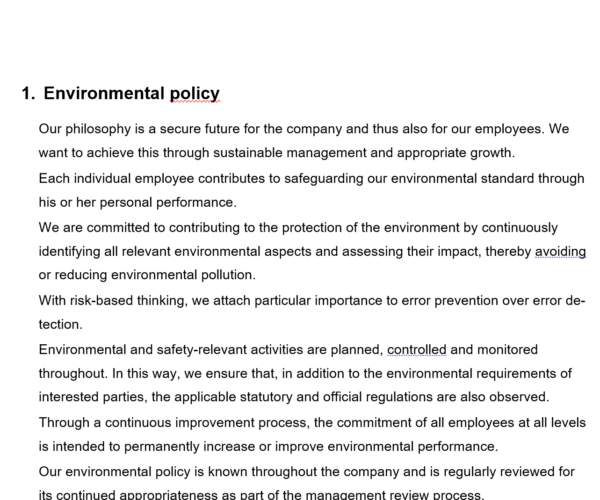 SCHLUMBOHM environmental policy